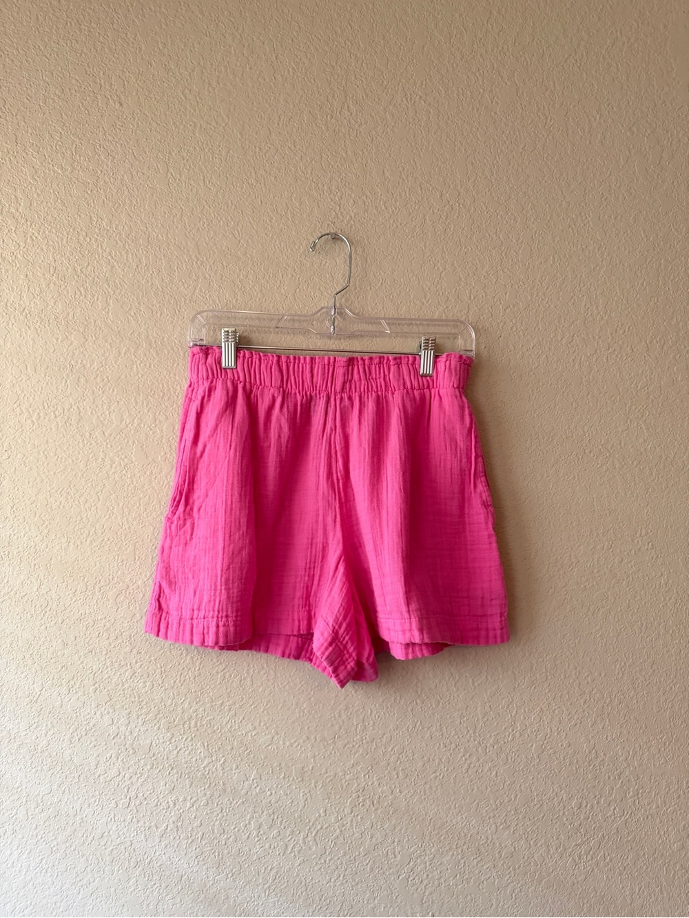 Gap Women's Crinkle Gauze Cotton Hot Pink Shorts XS